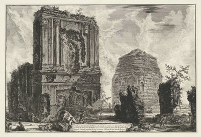 Tombes van Licinianus Piso en de Cornelius familia langs de Via Appia Gezichten op Rome (título de la serie) Vistas de Roma diseñadas y grabadas por el arquitecto Giambattista Piranesi Ve (nez) iano (título de la serie) de Giovanni Battista Piranesi