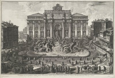 Trevifontein en Roma Vista en perspectiva de la gran Fontana dell