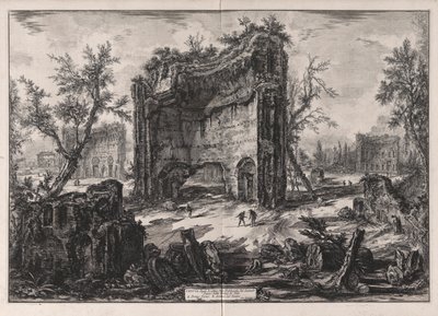 Vista de los restos de los edificios del segundo piso de las Termas de Tito, de Vedute di Roma (Vistas de Roma) de Giovanni Battista Piranesi
