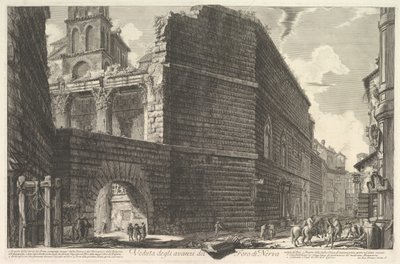 Veduta degli avanzi del Foro di Nerva, larcade et la muraille, 1757 de Giovanni Battista Piranesi