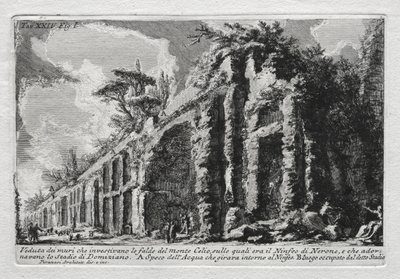 Vista de los muros que rodeaban las laderas del Monte Celio de Giovanni Battista Piranesi
