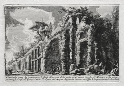 Vista de los muros que rodeaban las laderas del Monte Celio de Giovanni Battista Piranesi