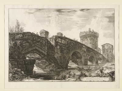 Vista del puente de Lugano en l de Giovanni Battista Piranesi