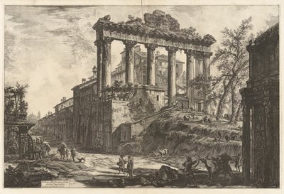 Veduta del Tempio detto della Concordia (Vista del llamado Templo de la Concordia [el Templo de Saturno con el Arco de Septimio Severo en primer plano a la derecha]), de Vedute di Roma (Vistas de Roma) de Giovanni Battista Piranesi