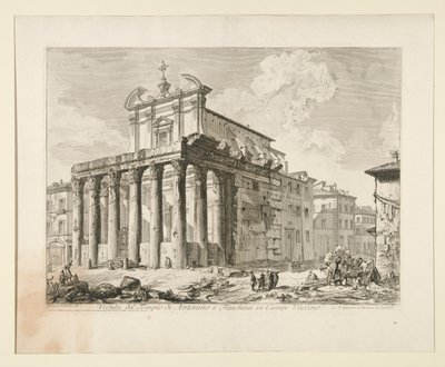 Vista del Templo de Antonino y Faustina en Campo Vaccino. (Vista del Templo de Antonino y Faustina en el Foro Romano), de Vedute di Roma de Giovanni Battista Piranesi