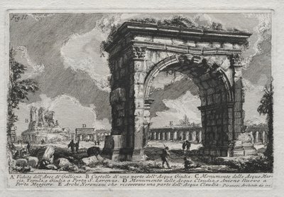Vista del Arco de Gallieno de Giovanni Battista Piranesi