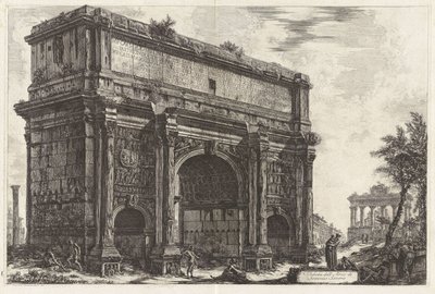 Vista del arco de Septimio Severo, de Vedute di Roma de Giovanni Battista Piranesi