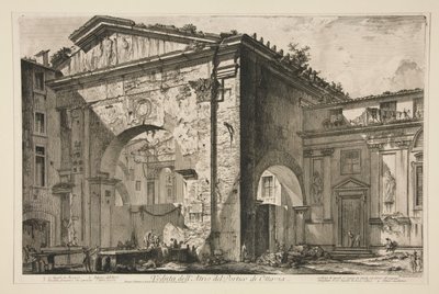 Vista del atrio del pórtico de Octavia, de Vedute di Roma de Giovanni Battista Piranesi