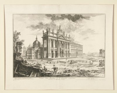 Vista de la Basílica de S. Giovanni Laterano, de Vistas de Roma de Giovanni Battista Piranesi