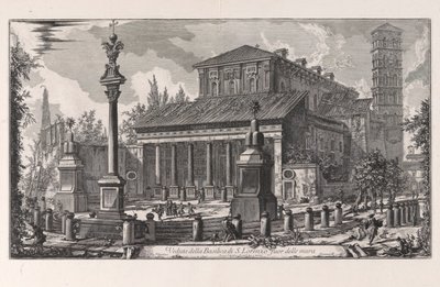 Vista de la Basílica de San Lorenzo fuori delle Mura, de Vedute di Roma (Vistas de Roma) de Giovanni Battista Piranesi