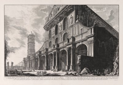 Vista de la Basílica de San Paolo fuori delle Mura, construida por Constantino el Grande, de Vedute di Roma (Vistas de Roma) de Giovanni Battista Piranesi