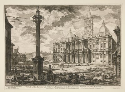 Vista de la Basílica de Santa. Maria Maggiore con las dos Fábricas laterales de dicha Basílica (Vista de la Basílica de S. Maria Maggiore con sus dos alas flanqueantes), de Vedute di Roma de Giovanni Battista Piranesi