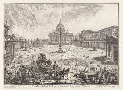 Vista de la Basílica y Plaza de San Pedro de Giovanni Battista Piranesi
