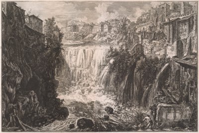 Vista de la cascada de Tívoli de Giovanni Battista Piranesi
