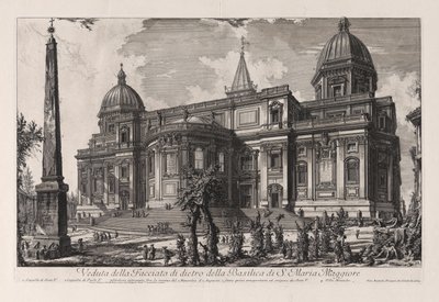 Vista de la fachada trasera de la basílica de Santa María la Mayor, de Vedute di Roma (Vistas de Roma) de Giovanni Battista Piranesi