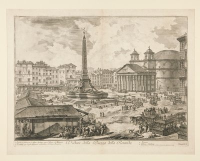 Vista de la Piazza della Rotonda, desde Vistas de Roma de Giovanni Battista Piranesi