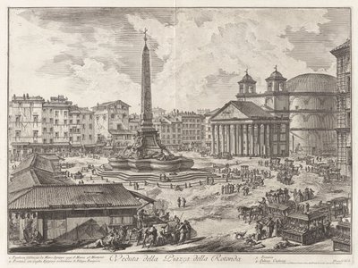 Veduta della Piazza della Rotunda (Vista de la Piazza della Rotonda [con el Panteón al fondo]), de Vedute di Roma (Vistas de Roma) de Giovanni Battista Piranesi