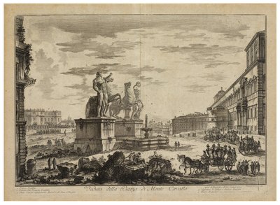 Veduta della Piazza di Monte Cavallo (del Quirinale) de Giovanni Battista Piranesi
