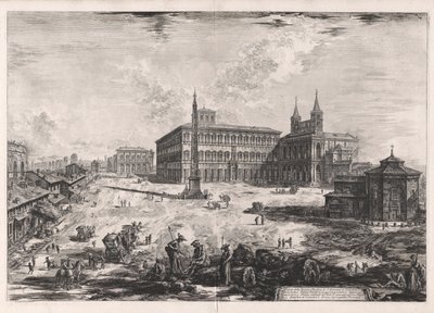 Vista de la plaza y basílica de San Giovanni in Laterano (Vista de la plaza y basílica de San Giovanni in Laterano), de Vedute di Roma (Vistas de Roma) de Giovanni Battista Piranesi