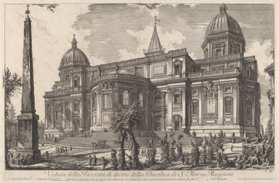 Vista de la fachada trasera de la Basílica de S. María la Mayor de Giovanni Battista Piranesi