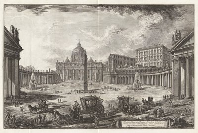 Vista de la Gran Plaza y la Basílica de San Pedro de Giovanni Battista Piranesi
