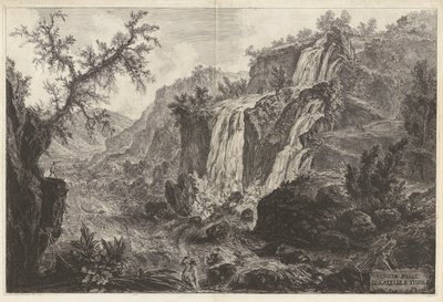 Veduta delle Cascatelle a Tivoli (Vista de pequeñas cascadas en Tivoli), de Vedute di Roma (Vistas de Roma) de Giovanni Battista Piranesi