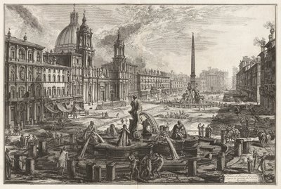 Vista de la Piazza Navona sobre las Ruinas del Circo Agonalis [Circo de Domiciano]), de Vedute di Roma (Vistas de Roma) de Giovanni Battista Piranesi