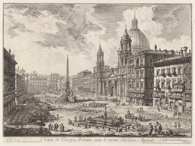 Vista de la Piazza Navona sobre las Ruinas del Circo de Domiciano, de Vedute di Roma (Vistas de Roma) de Giovanni Battista Piranesi