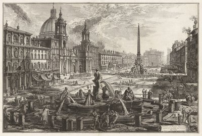 Vista de la plaza Navona sobre las ruinas del Circo Agonal [Circo de Domiciano], de Vedute di Roma (Vistas de Roma) de Giovanni Battista Piranesi