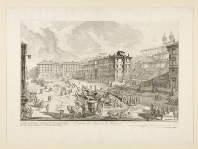 Vista de la Piazza di Spagna, desde Vistas de Roma de Giovanni Battista Piranesi