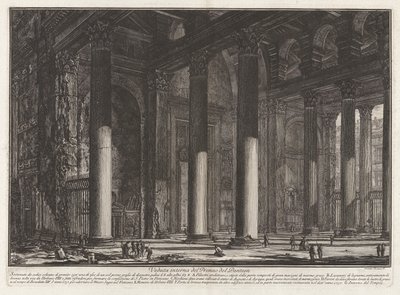 Vista interior del Pronaos del Panteón, de Vedute di Roma (Vistas de Roma) de Giovanni Battista Piranesi