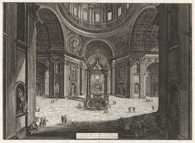 Vista interior de la Basílica de San Pedro de Giovanni Battista Piranesi