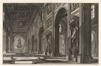 Vista interior de la Basílica de San Giovanni Laterano, de Vedute di Roma (Vistas de Roma) de Giovanni Battista Piranesi
