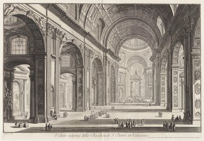 Vista interior de la Basílica de San Pedro de Giovanni Battista Piranesi