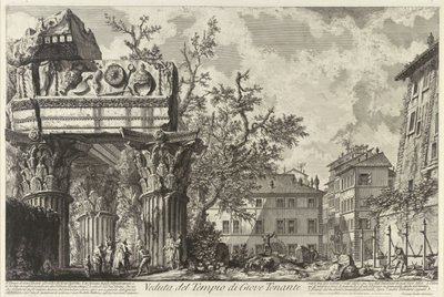 Veduta con el Templo de Júpiter Tonans, c. 1755 de Giovanni Battista Piranesi