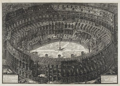 Vista del Anfiteatro Flavio, llamado el Coliseo, de "Vistas de Roma" de Giovanni Battista Piranesi