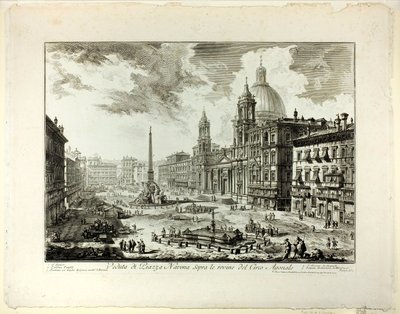 Vista de la Piazza Navona sobre las ruinas del Circo de Domiciano, de Vistas de Roma de Giovanni Battista Piranesi