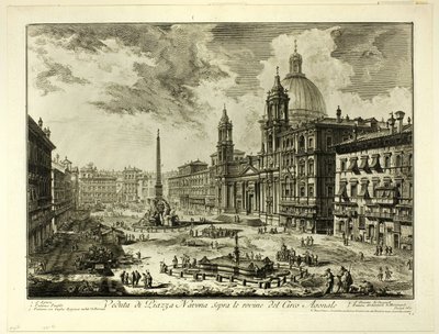 Vista de la Piazza Navona sobre las ruinas del Circo de Domiciano, de Vistas de Roma de Giovanni Battista Piranesi