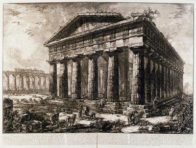 Vista del Templo de Neptuno en Paestum de Giovanni Battista Piranesi