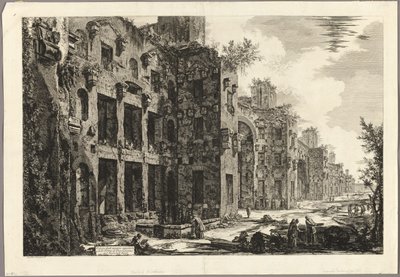 Vista de los restos visibles de los Baños de Diocleciano en S. Maria degli Angeli, de Vistas de Roma de Giovanni Battista Piranesi