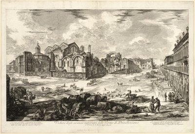 Vista de los Restos Visibles de los Baños de Diocleciano, de Vistas de Roma de Giovanni Battista Piranesi