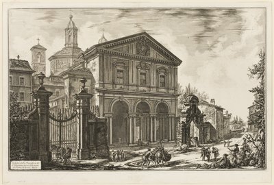 Vista de la Basílica de San Sebastiano fuori delle mura [San Sebastián fuera de las murallas] en la Vía Apia, de Views of Rome de Giovanni Battista Piranesi