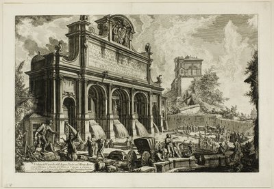 Vista de la fuente del Acqua Paola en Monte Aureo, de Vistas de Roma de Giovanni Battista Piranesi