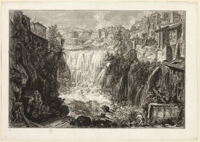 Vista de la Gran Cascada en Tívoli, de Vistas de Roma de Giovanni Battista Piranesi