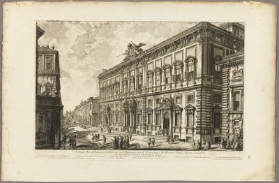 Vista del Palazzo della Consulta en el Quirinal que alberga la Secretaría Papal, de Vistas de Roma de Giovanni Battista Piranesi