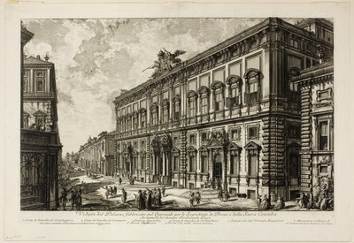 Vista del Palazzo della Consulta en el Quirinal que alberga la Secretaría Papal, de Vistas de Roma de Giovanni Battista Piranesi