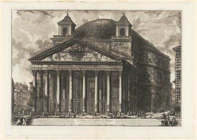 Vista del Panteón de Agripa, hoy S. Maria ad Martyres, de Vistas de Roma de Giovanni Battista Piranesi