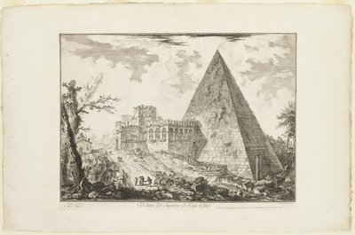 Vista de la tumba piramidal de Cestio, de Vistas de Roma de Giovanni Battista Piranesi