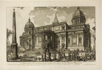 Vista de la entrada trasera de la Basílica de S. Maria Maggiore, de Vistas de Roma de Giovanni Battista Piranesi