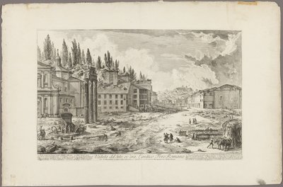 Vista del sitio del antiguo Foro Romano, de Vistas de Roma de Giovanni Battista Piranesi